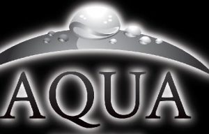 aqua cosmetics logo black background