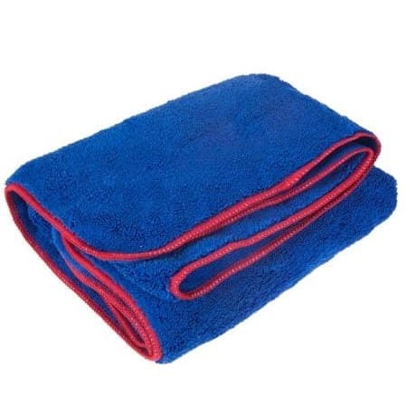 blue microfibre drying towel car detailing