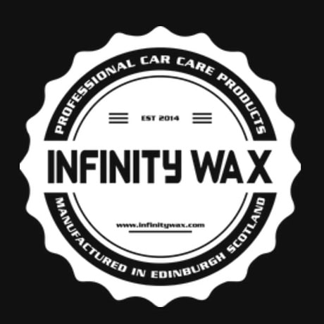 infinity wax logo black background