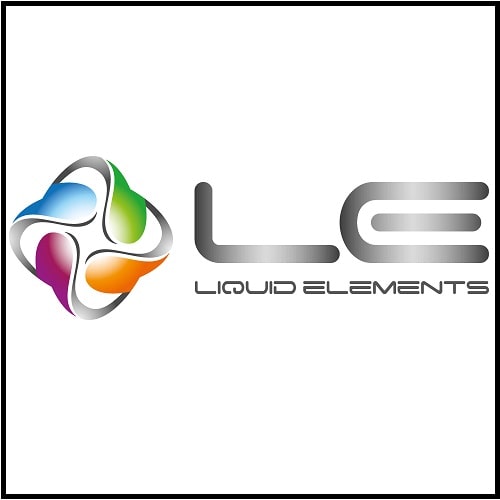 liquid elements logo white background